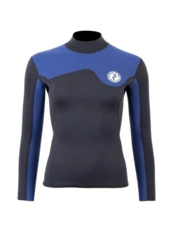 Two Bare Feet Womens Aspect Back Zip 2.5mm Wetsuit Jacket & Shorts Set (Black/Blue) -Surf Tide Motion wm4e96 3