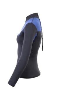 Two Bare Feet Womens Aspect Back Zip 2.5mm Wetsuit Jacket (Black/Blue) 10 Two Bare Feet Womens Aspect Back Zip 2.5mm Wetsuit Jacket (Black/Blue) -Surf Tide Motion womens aspect back zip jacket black blue denim 3