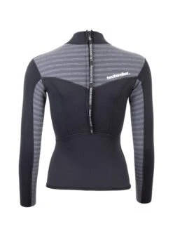 Two Bare Feet Womens Aspect Back Zip 2.5mm Wetsuit Jacket (Black/Grey Stripes) 12 Two Bare Feet Womens Aspect Back Zip 2.5mm Wetsuit Jacket (Black/Grey Stripes) -Surf Tide Motion womens aspect back zip jacket black grey 5