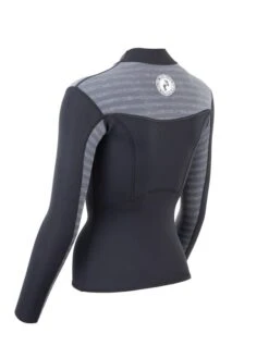Two Bare Feet Womens Aspect Fleece Lined Zipless Thermal 2.5mm Superstretch Wetsuit Top (Black/Grey Stripe) -Surf Tide Motion womens aspect fleece lined thermal top black grey 4