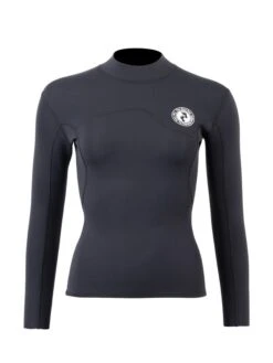 Two Bare Feet Womens Aspect Fleece Lined Zipless Thermal 2.5mm Superstretch Wetsuit Top (Black)