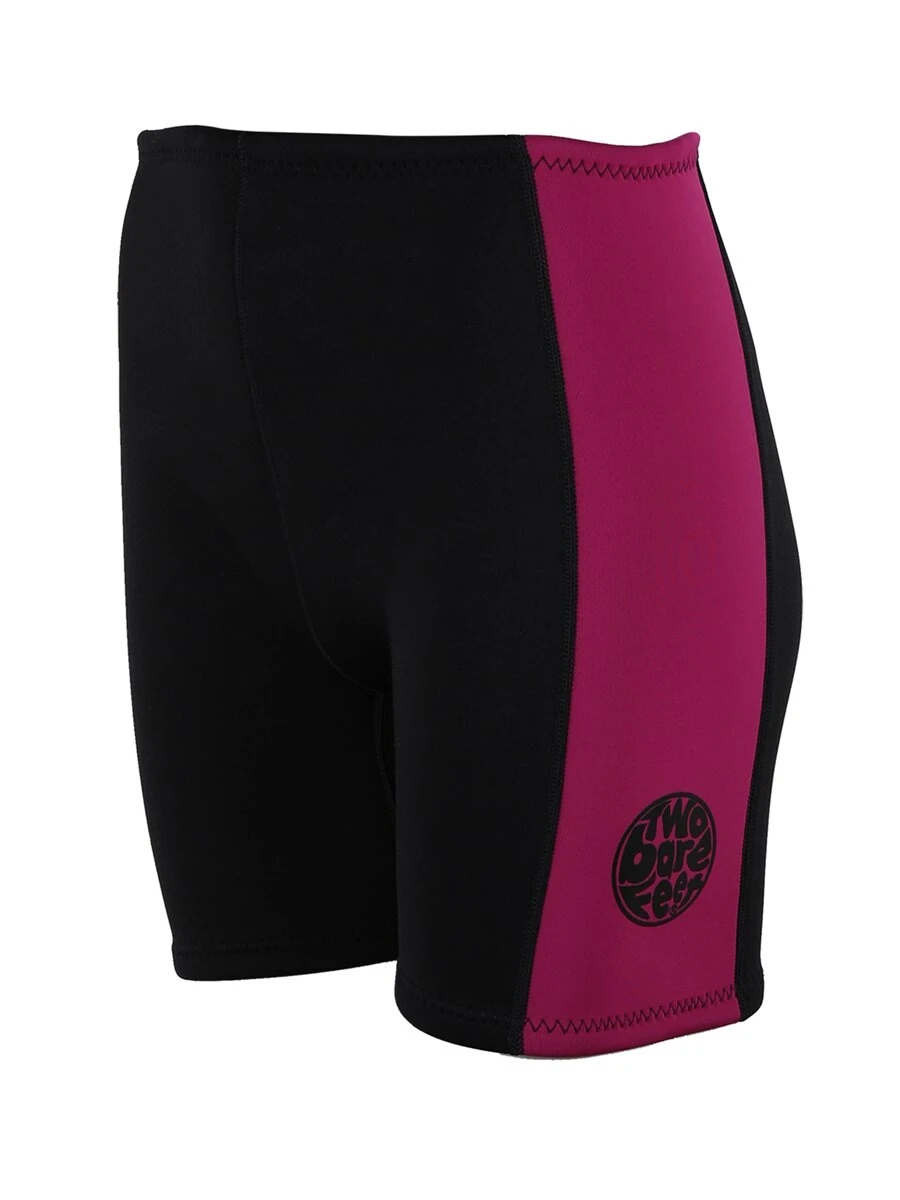 Two Bare Feet Womens Harmony 3mm Wetsuit Shorts (Black / Raspberry) 2 Two Bare Feet Womens Harmony 3mm Wetsuit Shorts (Black / Raspberry) - Image 2