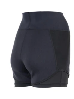 Two Bare Feet Womens Vista 2.5mm Neoprene Wetsuit Overlaid Hotpants (Black) -Surf Tide Motion womens overlaid neoprene hotpants black 6