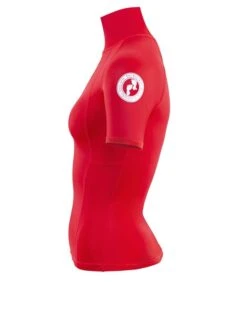 Two Bare Feet Unisex Short Sleeve Rash Vest (Red) -Surf Tide Motion womens short sleeve red 3 1