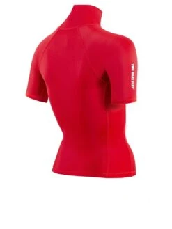 Two Bare Feet Unisex Short Sleeve Rash Vest (Red) -Surf Tide Motion womens short sleeve red 6 1