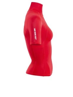 Two Bare Feet Unisex Short Sleeve Rash Vest (Red) -Surf Tide Motion womens short sleeve red 7 1