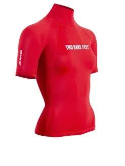 Two Bare Feet Unisex Short Sleeve Rash Vest (Red) -Surf Tide Motion womens short sleeve red 8 1