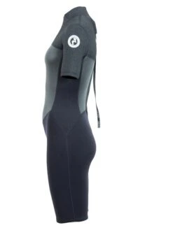 Two Bare Feet Thunderclap Pro 3/2mm Womens Shorty Wetsuit (Black/Dark Grey) -Surf Tide Motion womens thunderclap pro shorty dark 3