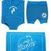 Deluxe Baby Swim Kit - Wrap + Nappy Shorts + Towel (Aqua)