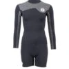 Two Bare Feet Womens Aspect Fleece Lined Zipless Thermal 2.5mm Superstretch Wetsuit Top & Hotpants Set (Black/Grey)