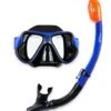 X-Dive Silicone Mask & Dry Top Snorkel 2pc Set (Blue / Black)